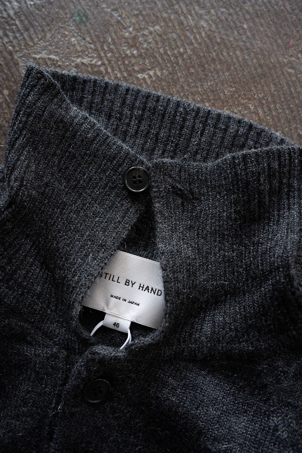 【26AW】モヘア混10Gニットポロ(CHARCOAL)