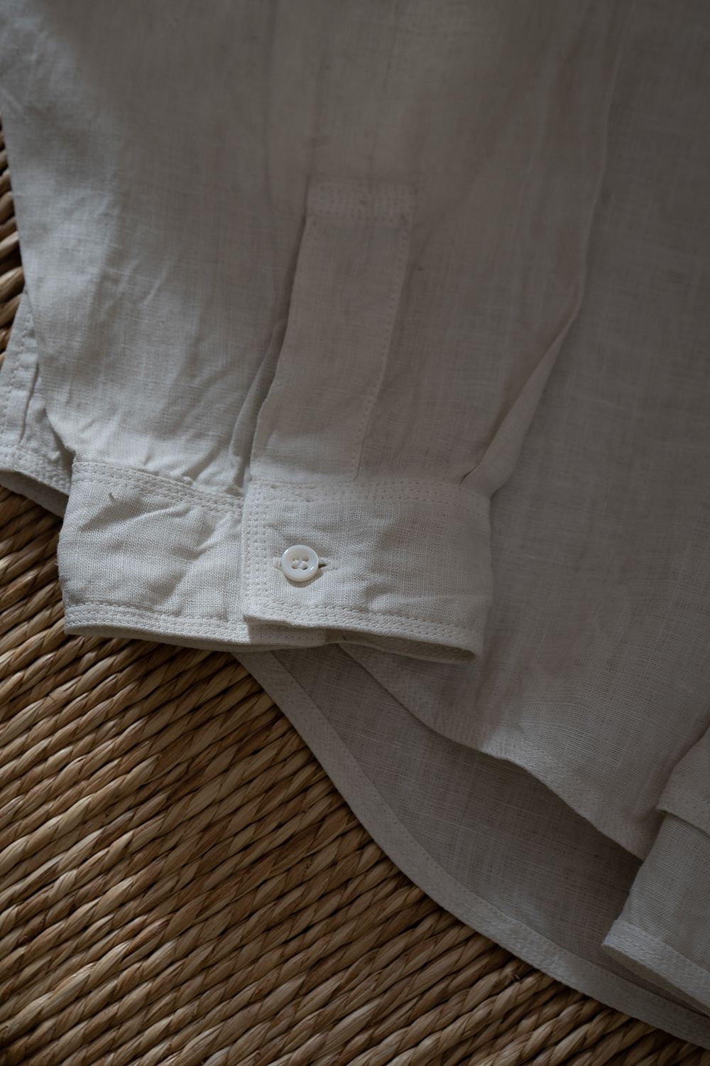 大麻シャツ 3(ベンガラ白)