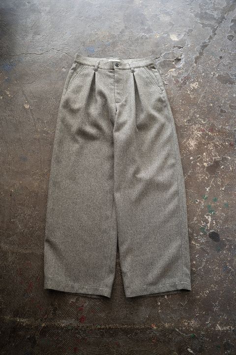 【25AW】2-Tack Wide Trousers/2タックワイドトラウザーズ(GRAY)