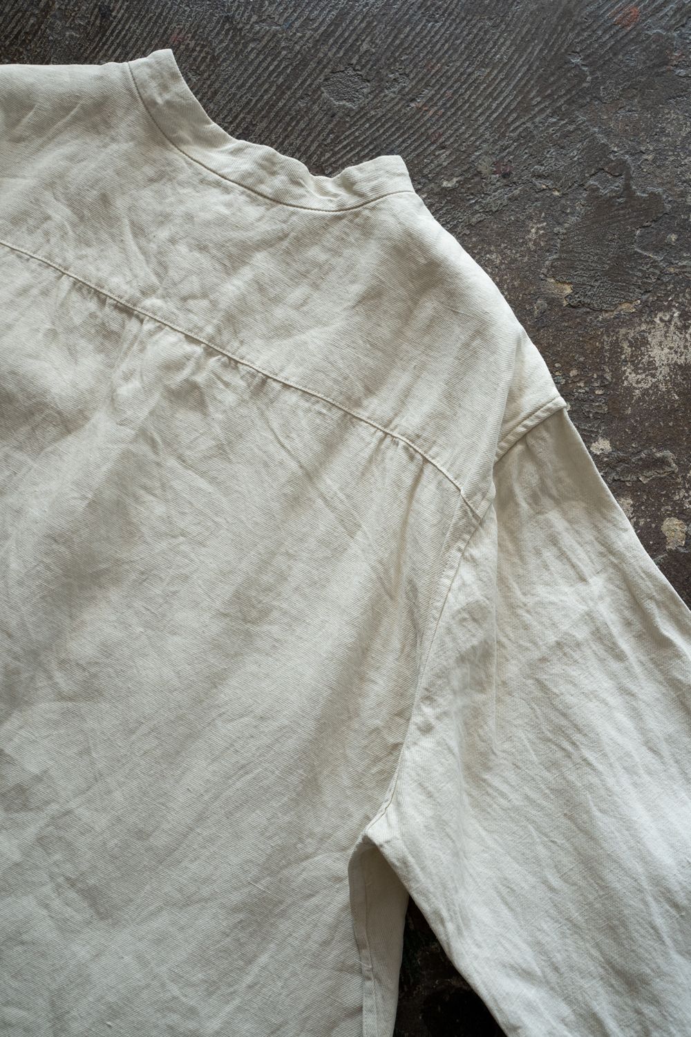 和紙大麻シャツ(ベンガラ白)