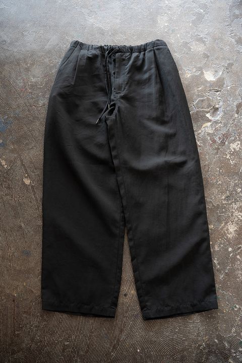 【26SS】ピグメントプリントタックイージーパンツ(BLACK)