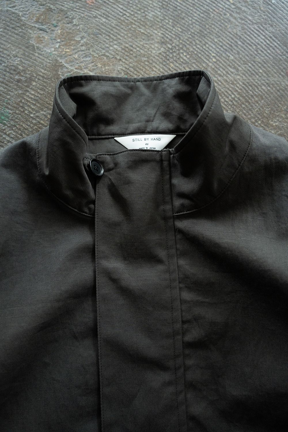 【26SS】コットン×リネンスタンドカラーブルゾン(CHARCOAL)