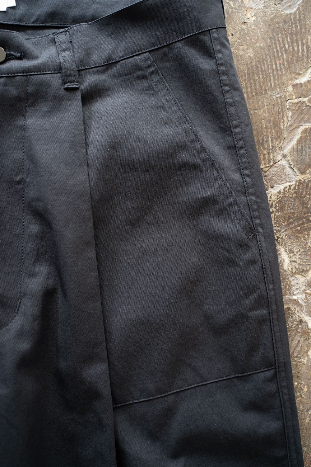 【ラスト1点】【24SS】コットン×リネンワンタックベイカーパンツ(NAVY)