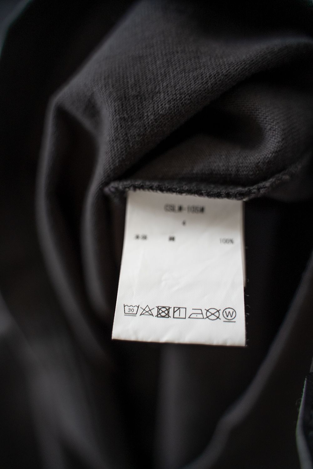 【ラスト1点】スビンコットン10/-度詰吊り天竺ポケット付きロンT(BLACK)