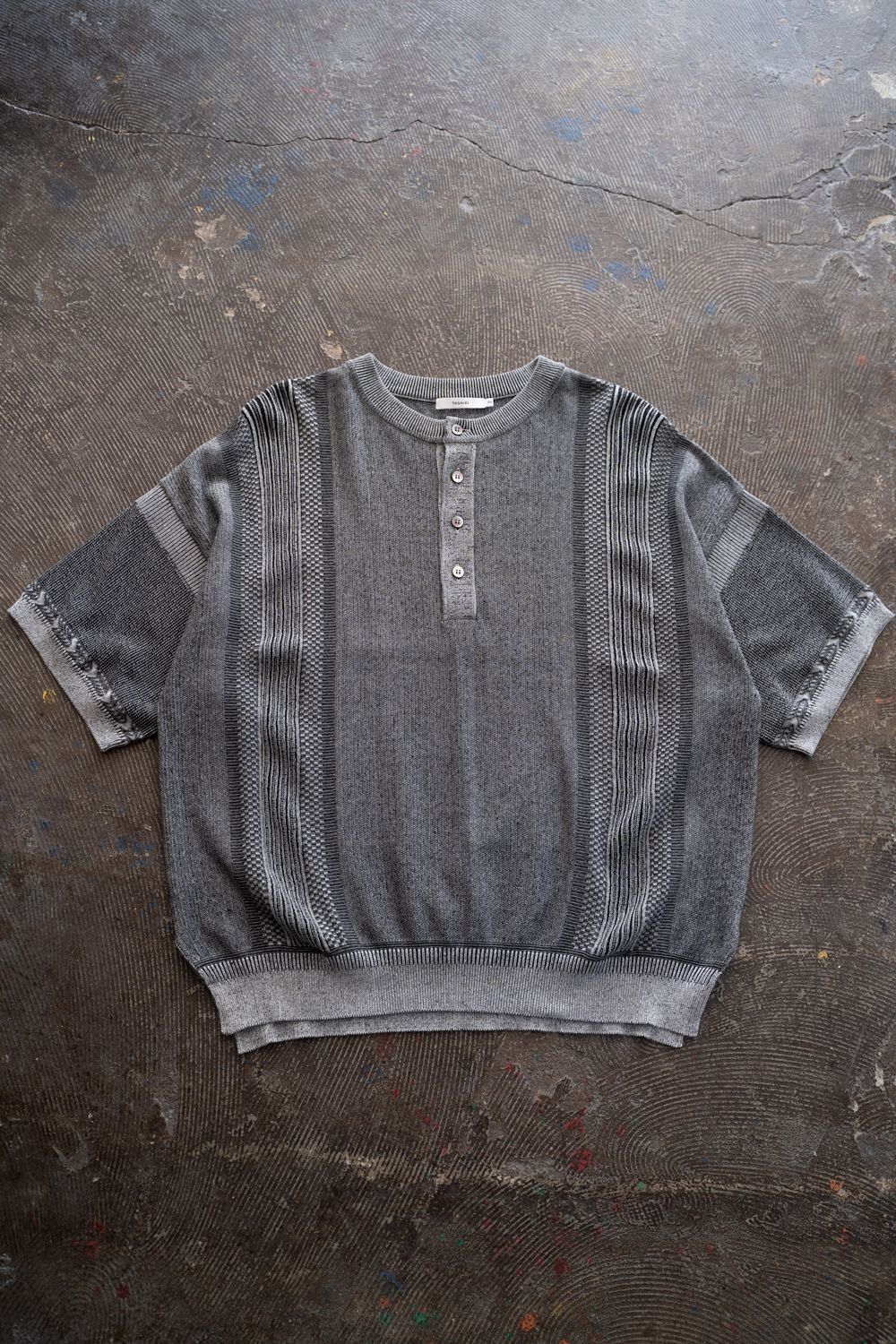 【26SS】Ryokufu Henley Knit(MIX GRAY)
