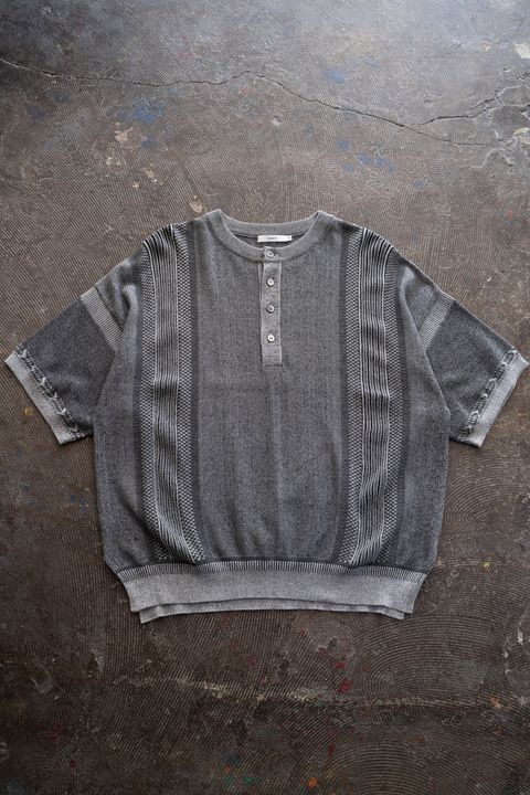 【26SS】Ryokufu Henley Knit(MIX GRAY)