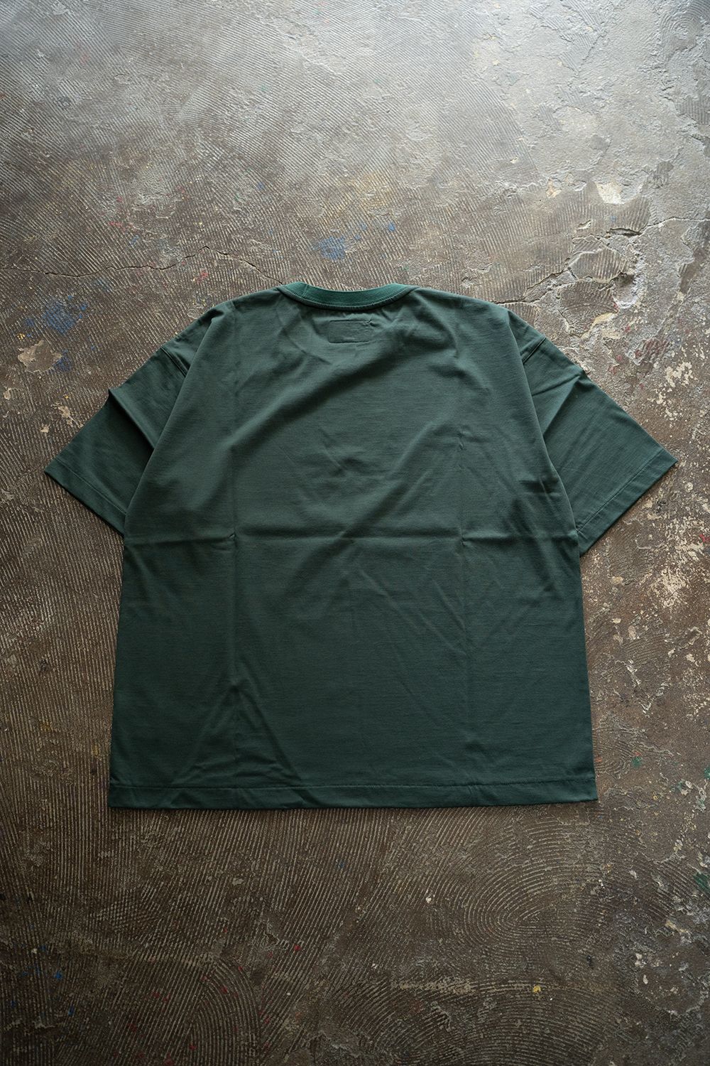 【ラスト1点】【25SS】オーバーサイズネックリブTシャツ(GREEN)