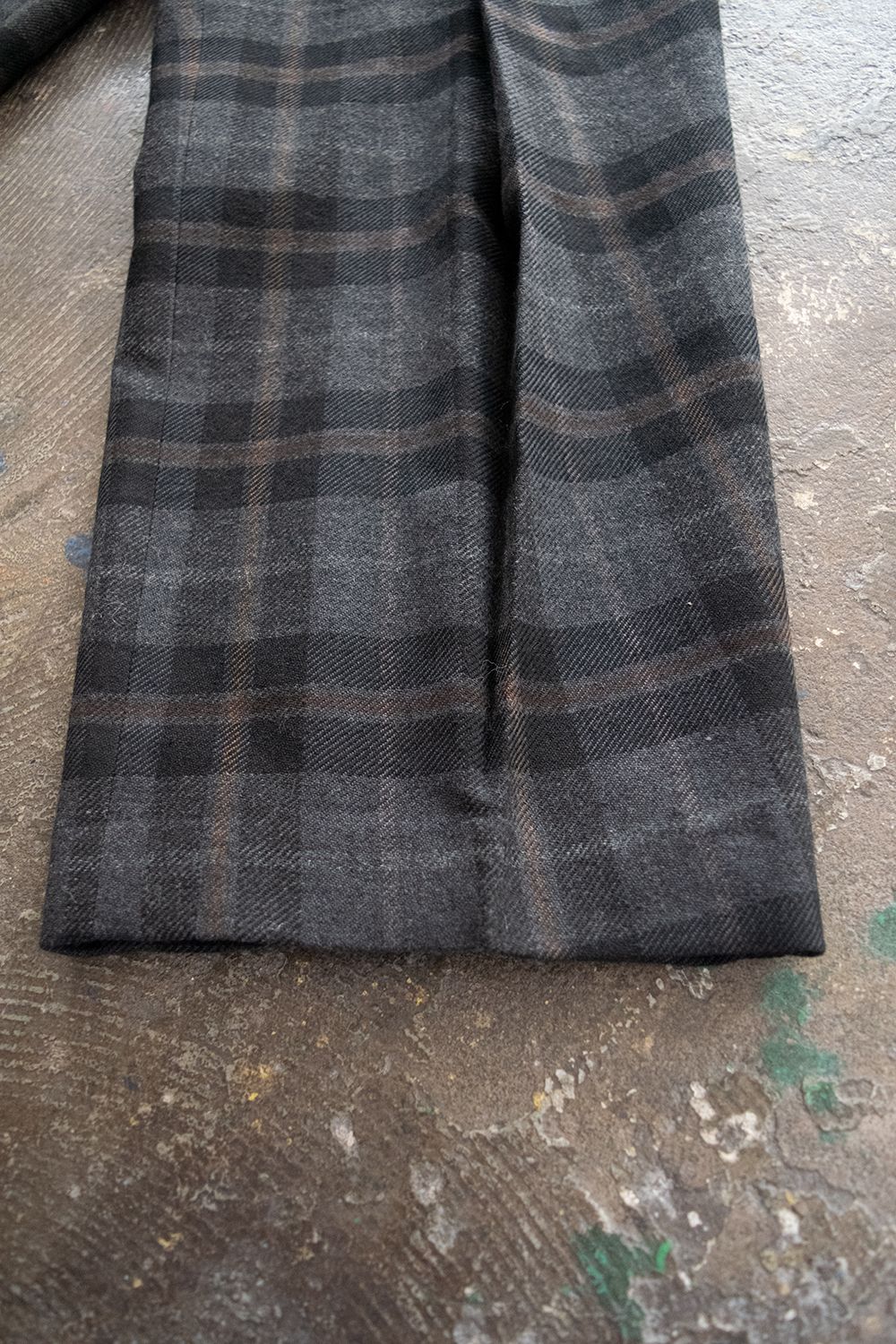 【ラスト1点】【20AW】C/W Plaid Double Tuck Pants(BROWN)