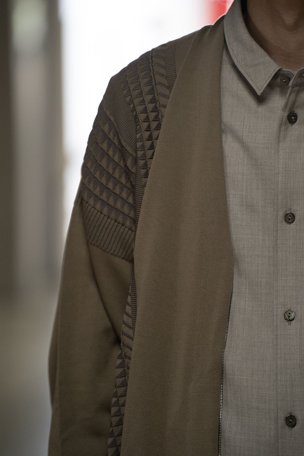 【ラスト1点】【25AW】Hakuhyo Zip Cardigan(BEIGE)