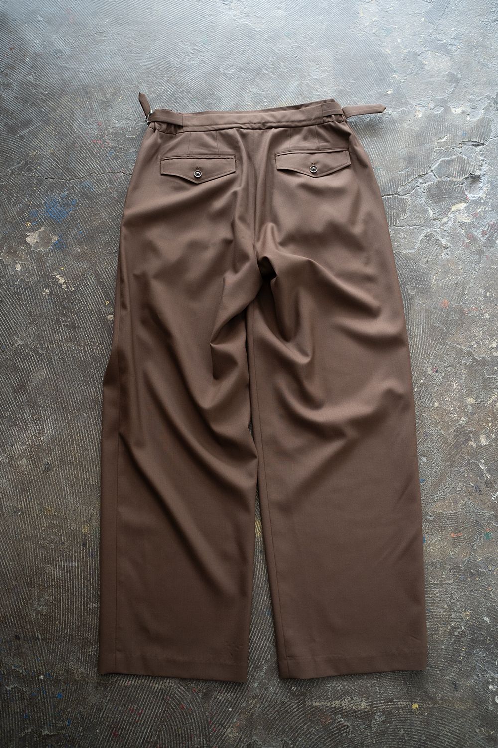 【ラスト1点】【24SS】2-Tack Wool Tropical Trousers/2タックウールトロピカルトラウザーズ(BROWN)