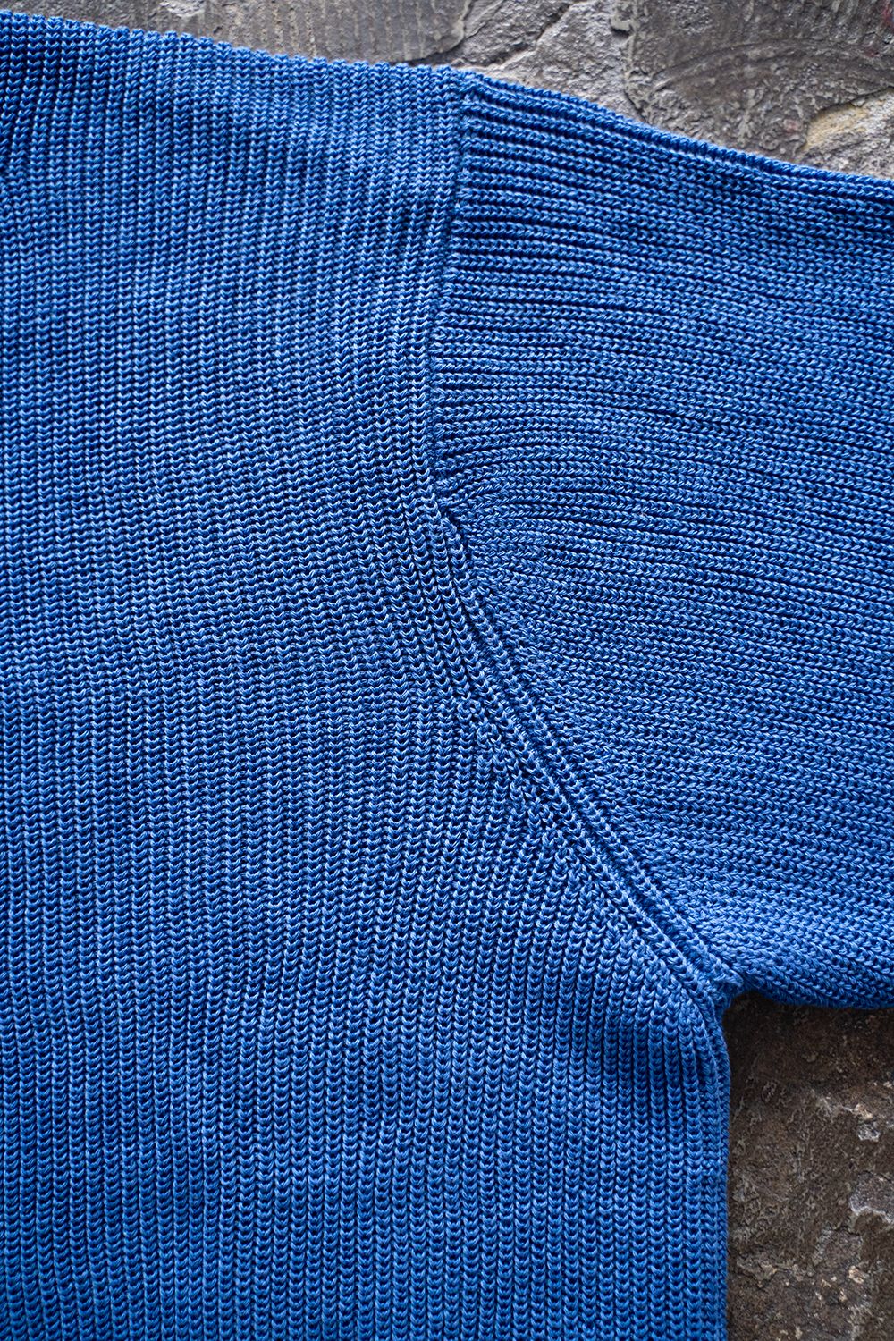 【ラスト1点】【23SS】擬麻コットンクルーネックニット(BLUE)