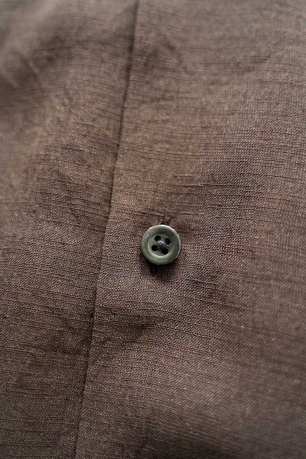 【ラスト1点】【22SS】Sheer Band Collar Shirt/シアーバンドカラーシャツ(BROWN)