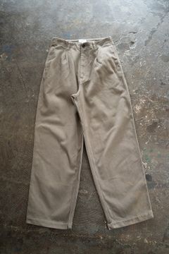 【ラスト1点】【22AW】コットンカルゼワイドパンツ(GREIGE)