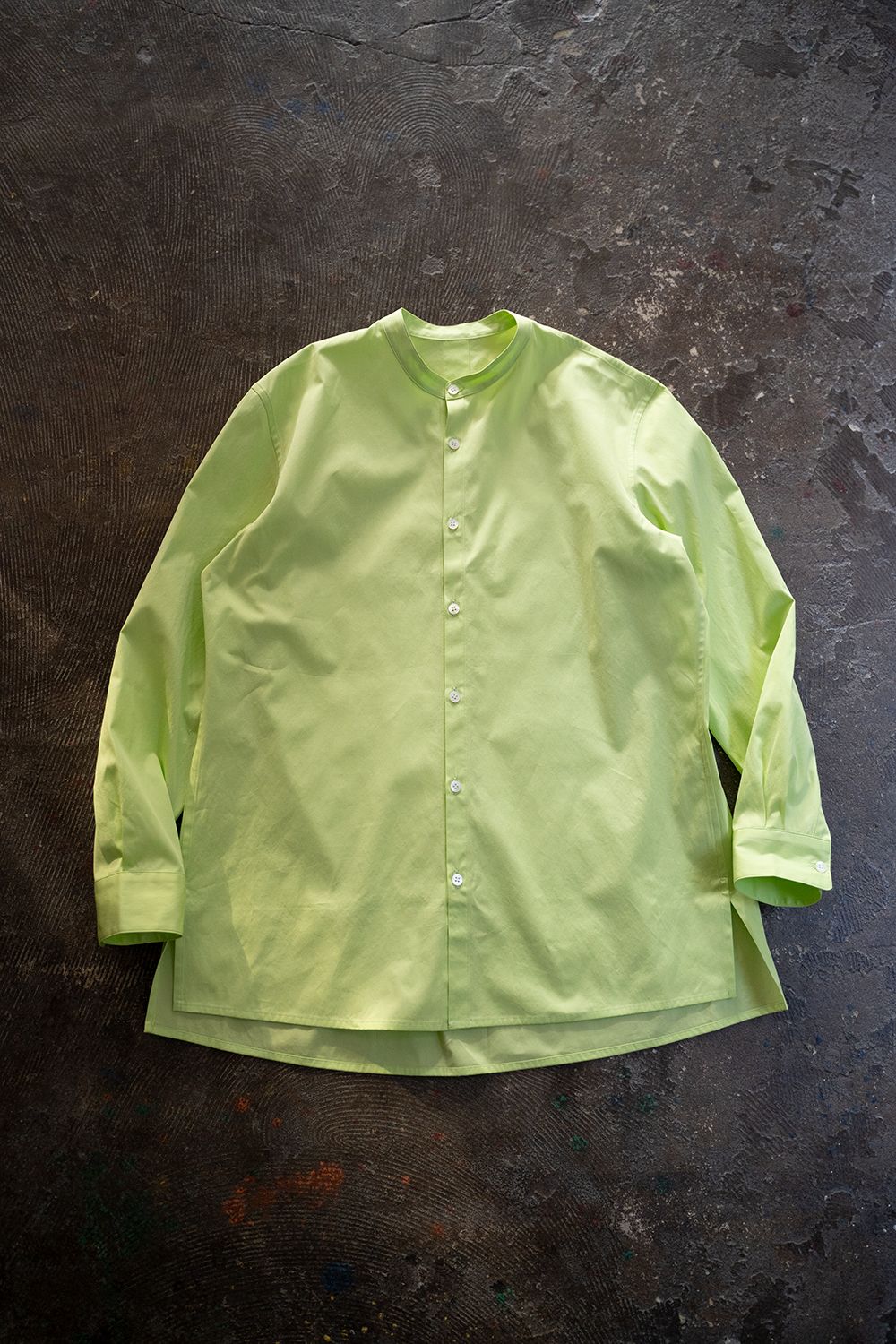 Cale - 【ラスト1点】スーピマコットンバンドカラーシャツ(GREEN