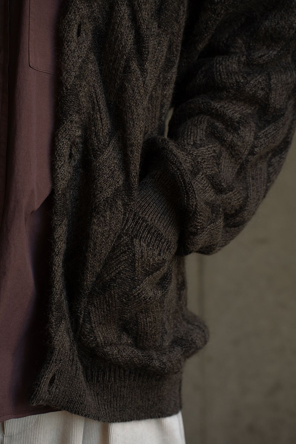 【26AW】Ochiba Mohair Cardigan(OLIVE)