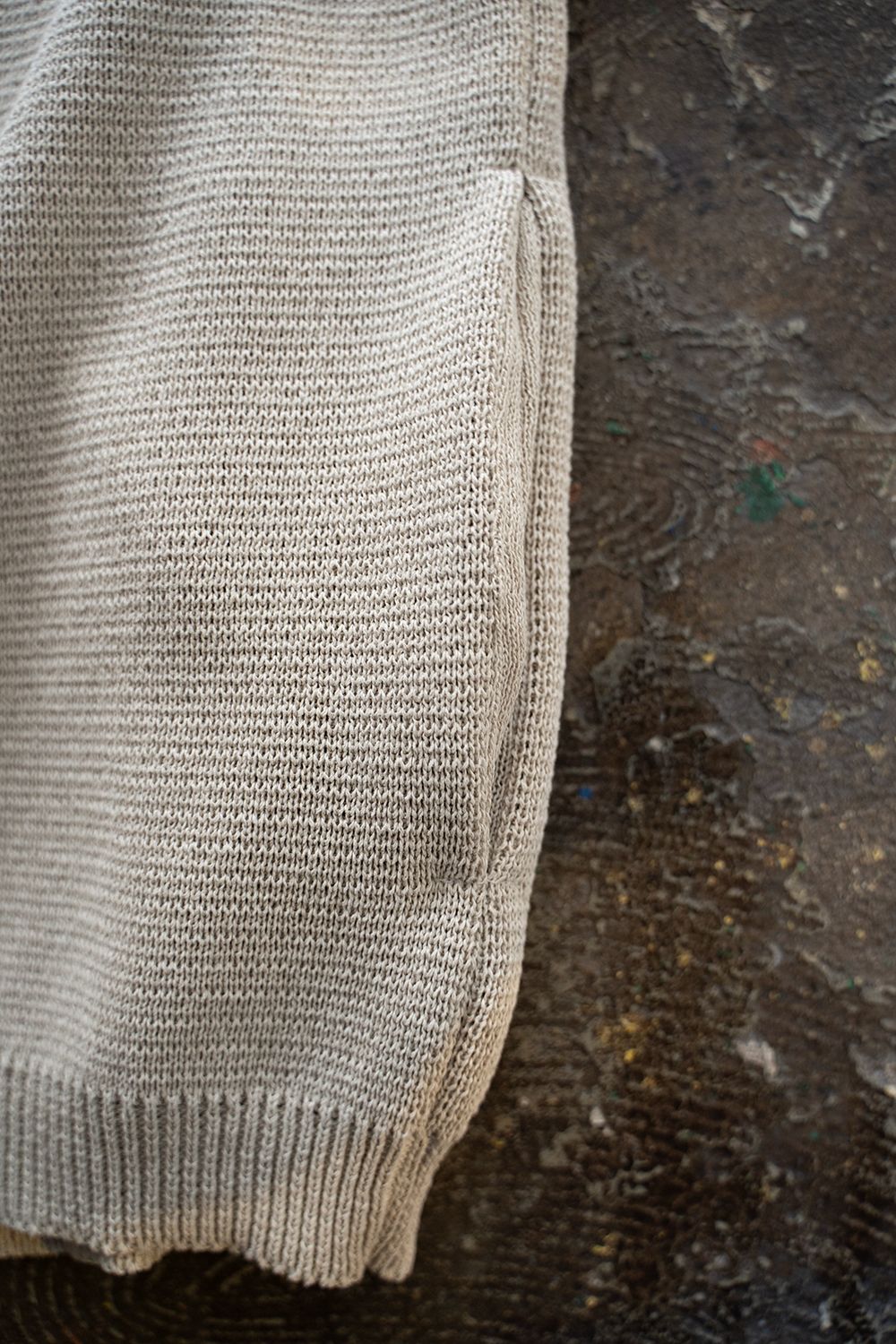 【ラスト1点】【25SS】ポリエステル×和紙ニットジップカーディガン(OATMEAL)