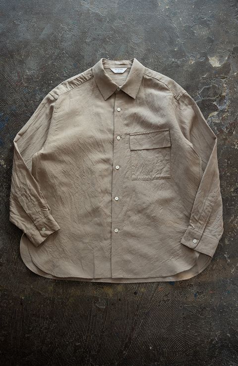 【25AW】ウール×リネンオーバーサイズシャツ(SAND BEIGE)