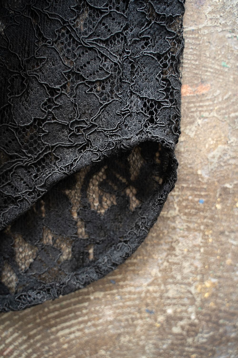 【ラスト1点】【23SS】Flower Lace L/S Shirt/フラワーレースロングスリーブシャツ(BLACK)