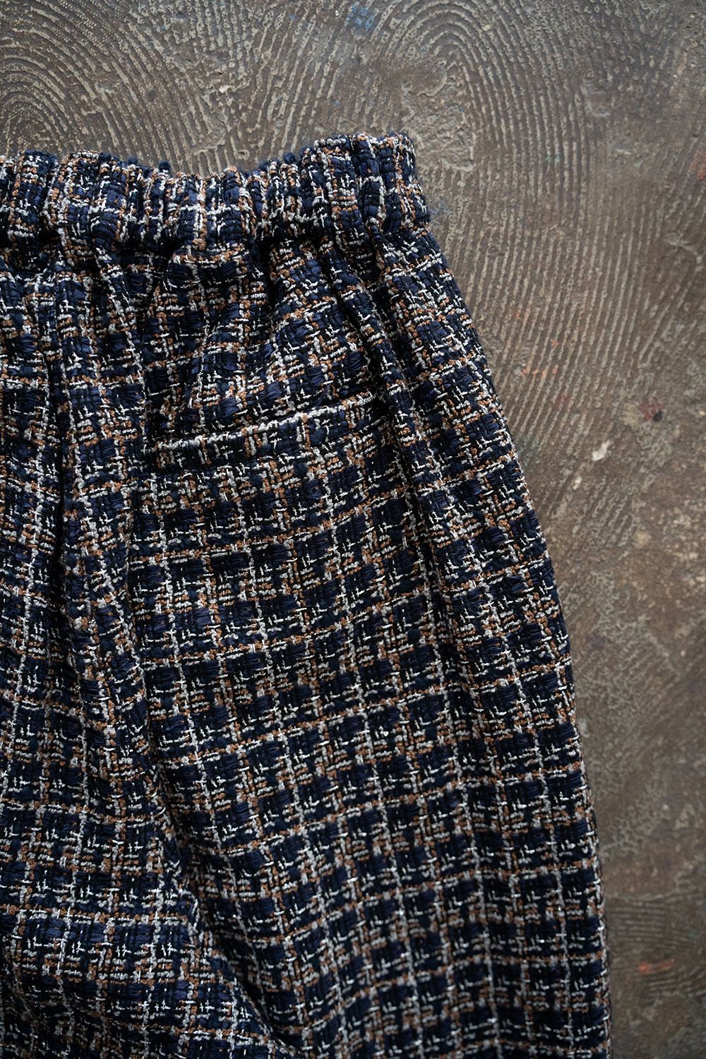 【26SS】2Tuck Wide Summer Tweed Pants/2タックワイドサマーツイードパンツ(ネイビー)