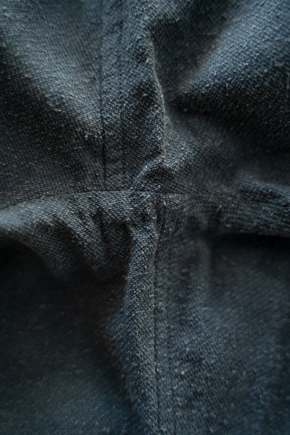 【ラスト1点】【25AW】Silk Nep Kersey Band Collar Bosom Shirt(IRON BLUE)