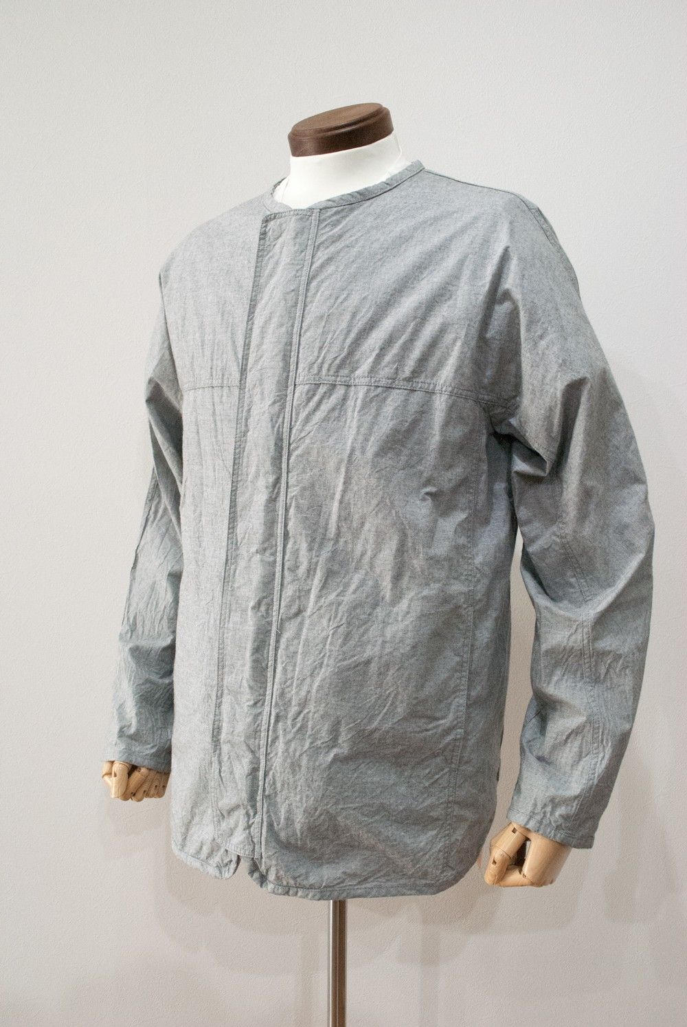Collarless Zip Up Blouson(TOP GRAY)