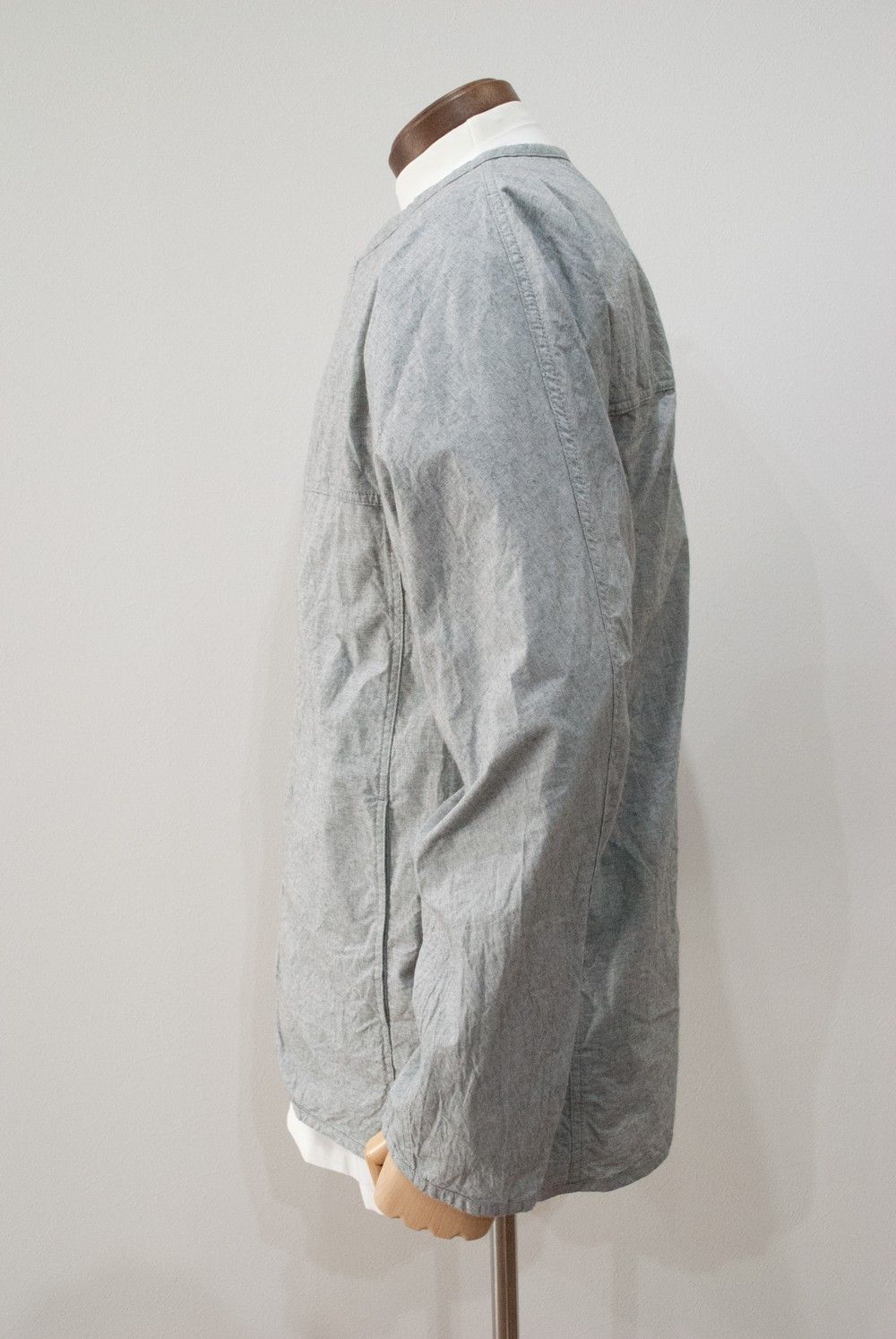Collarless Zip Up Blouson(TOP GRAY)