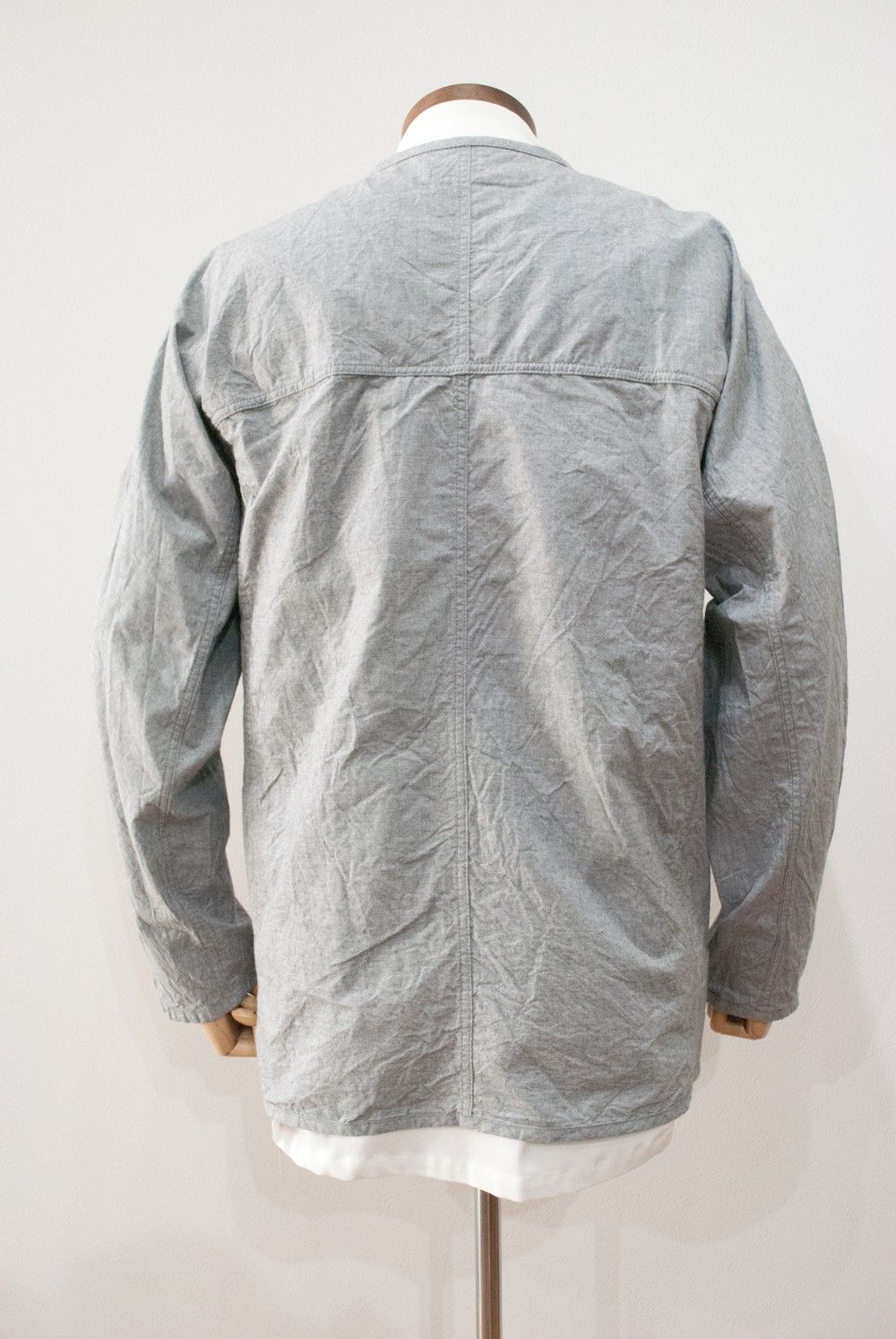 Collarless Zip Up Blouson(TOP GRAY)
