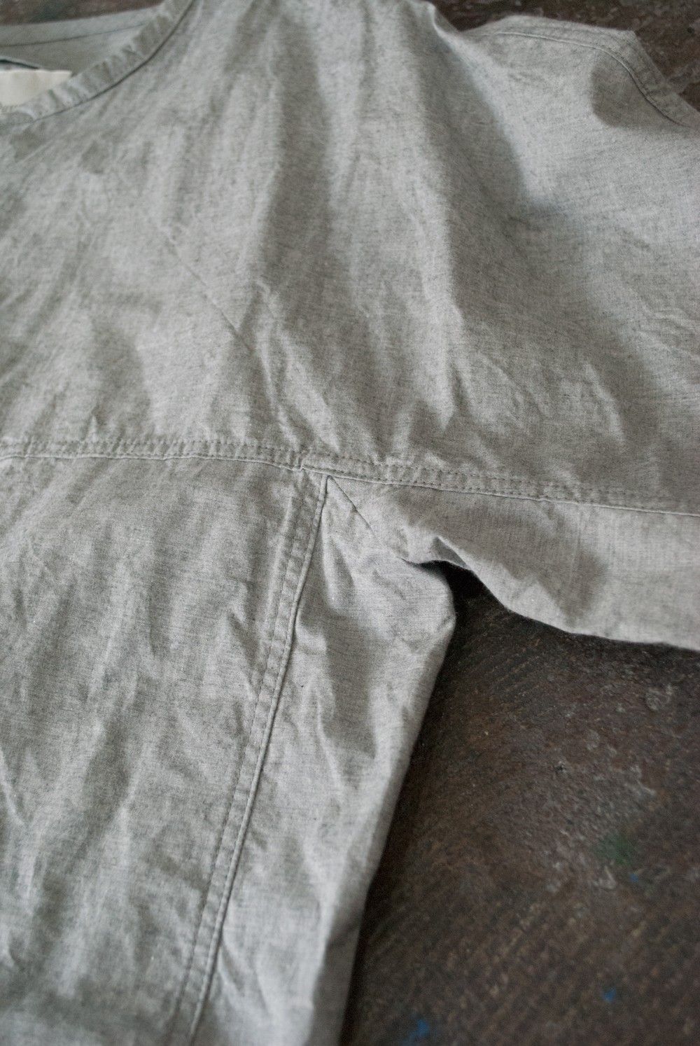 Collarless Zip Up Blouson(TOP GRAY)