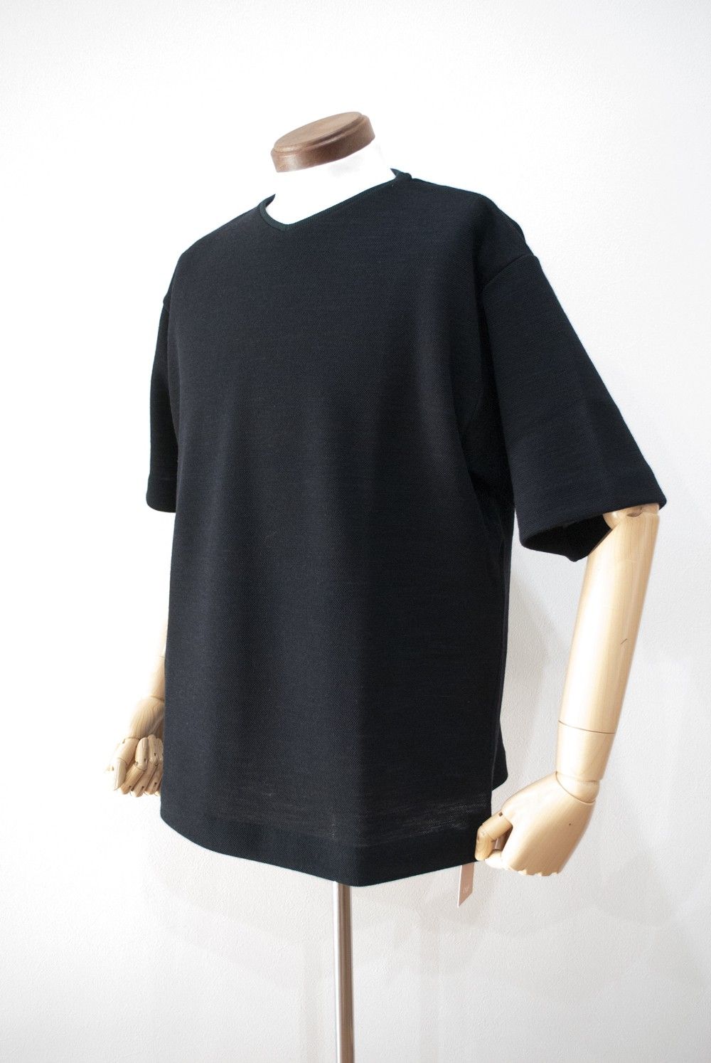 【16SS】ルーズVネックニットTee(BLACK)