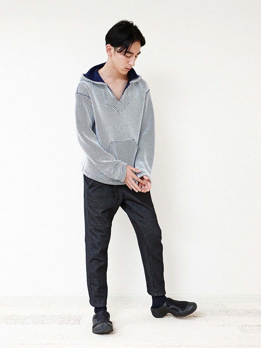 【16SS】二重編みメキシカンパーカ(WHITE)