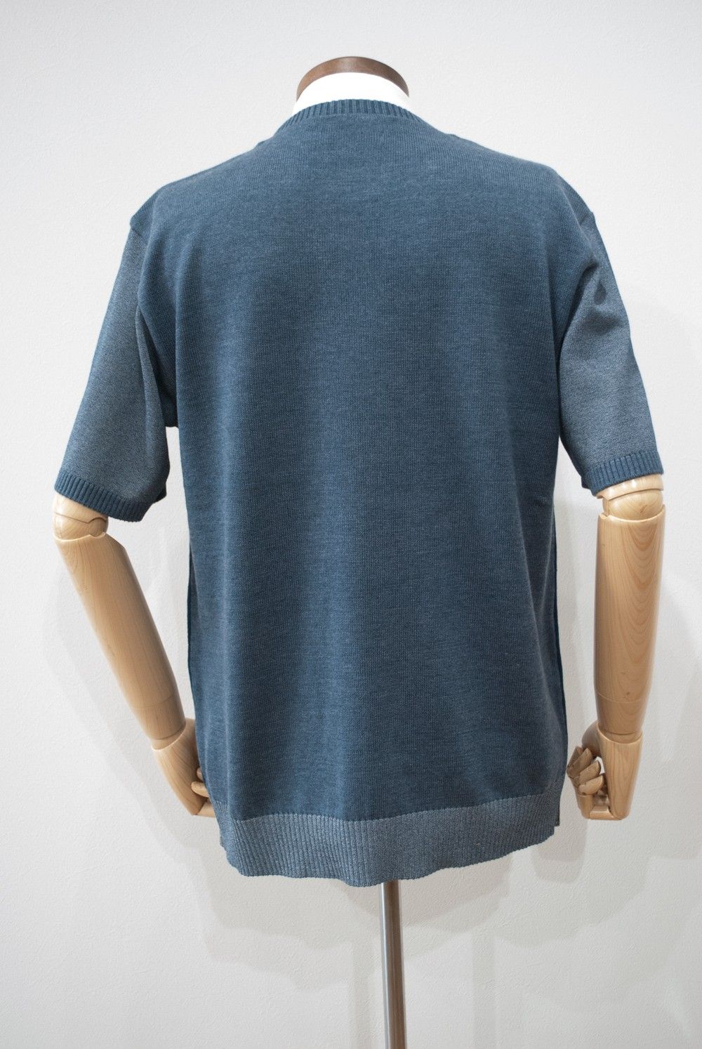 【16SS】半袖MIXニット(NAVY)