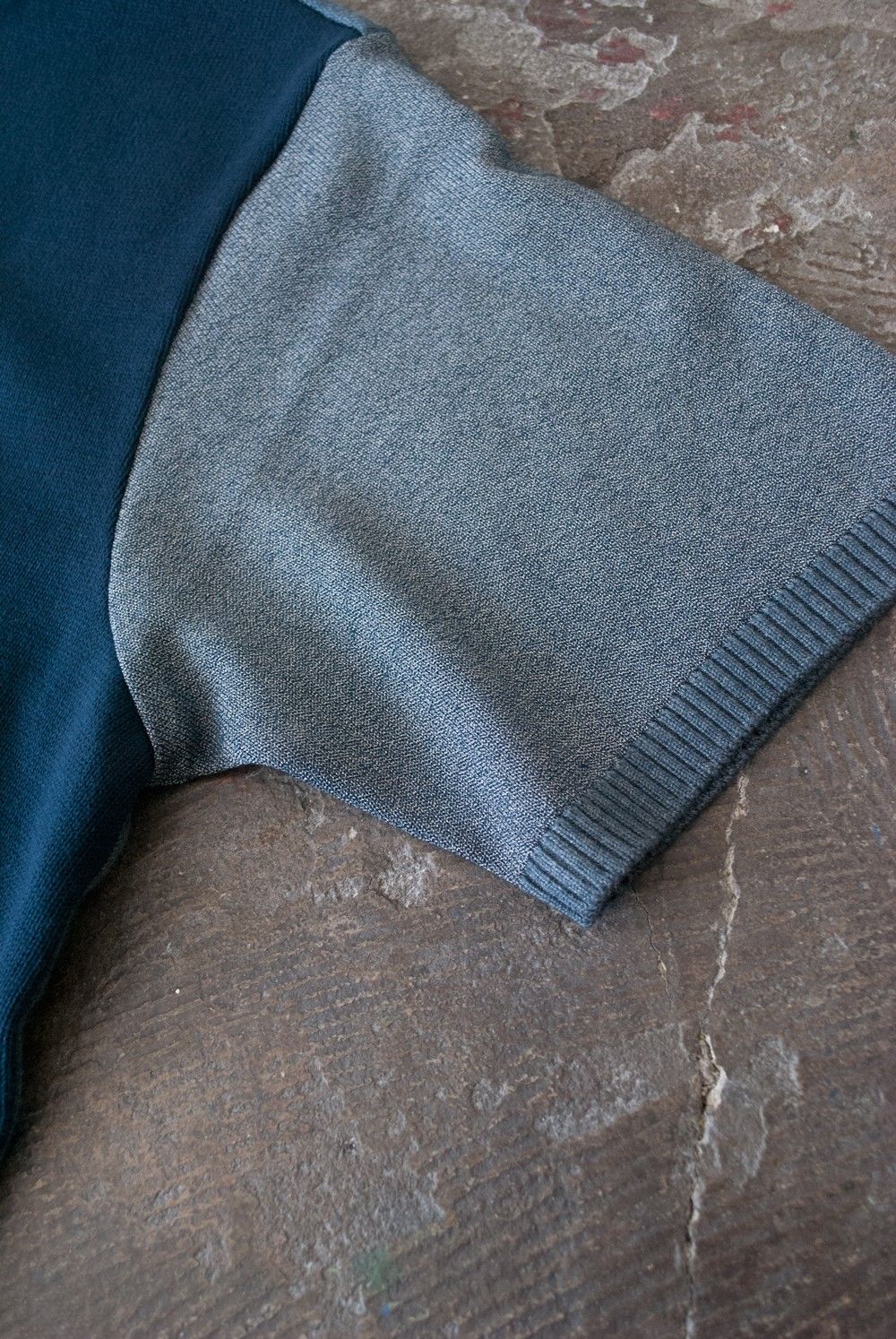 【16SS】半袖MIXニット(NAVY)