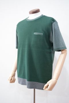 【16SS】半袖MIXニット(GREEN)