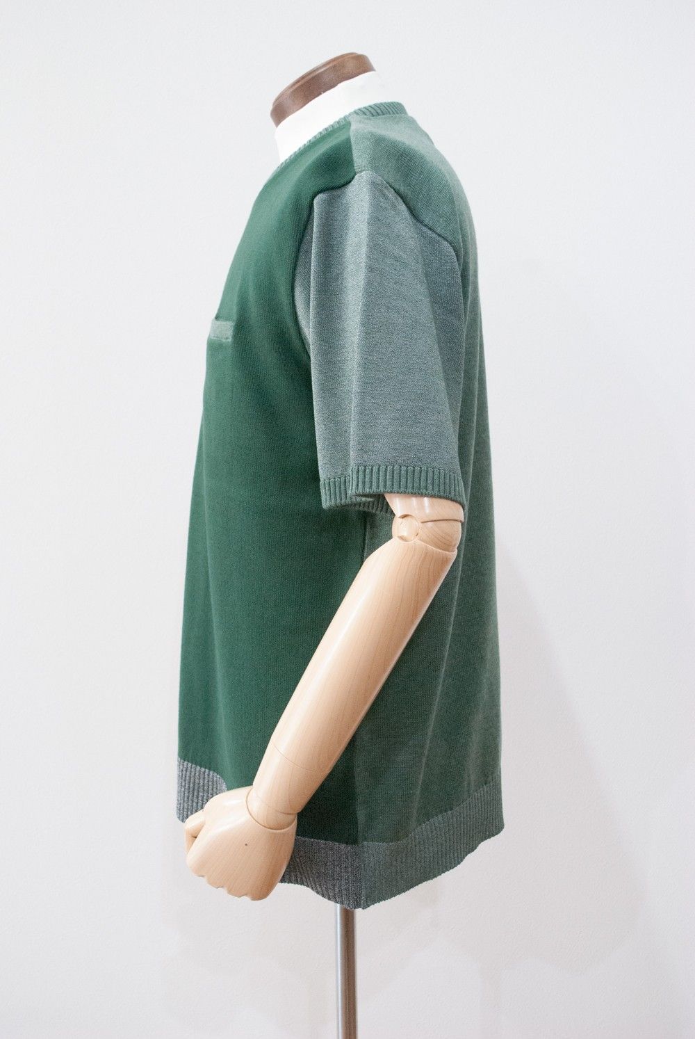 【16SS】半袖MIXニット(GREEN)