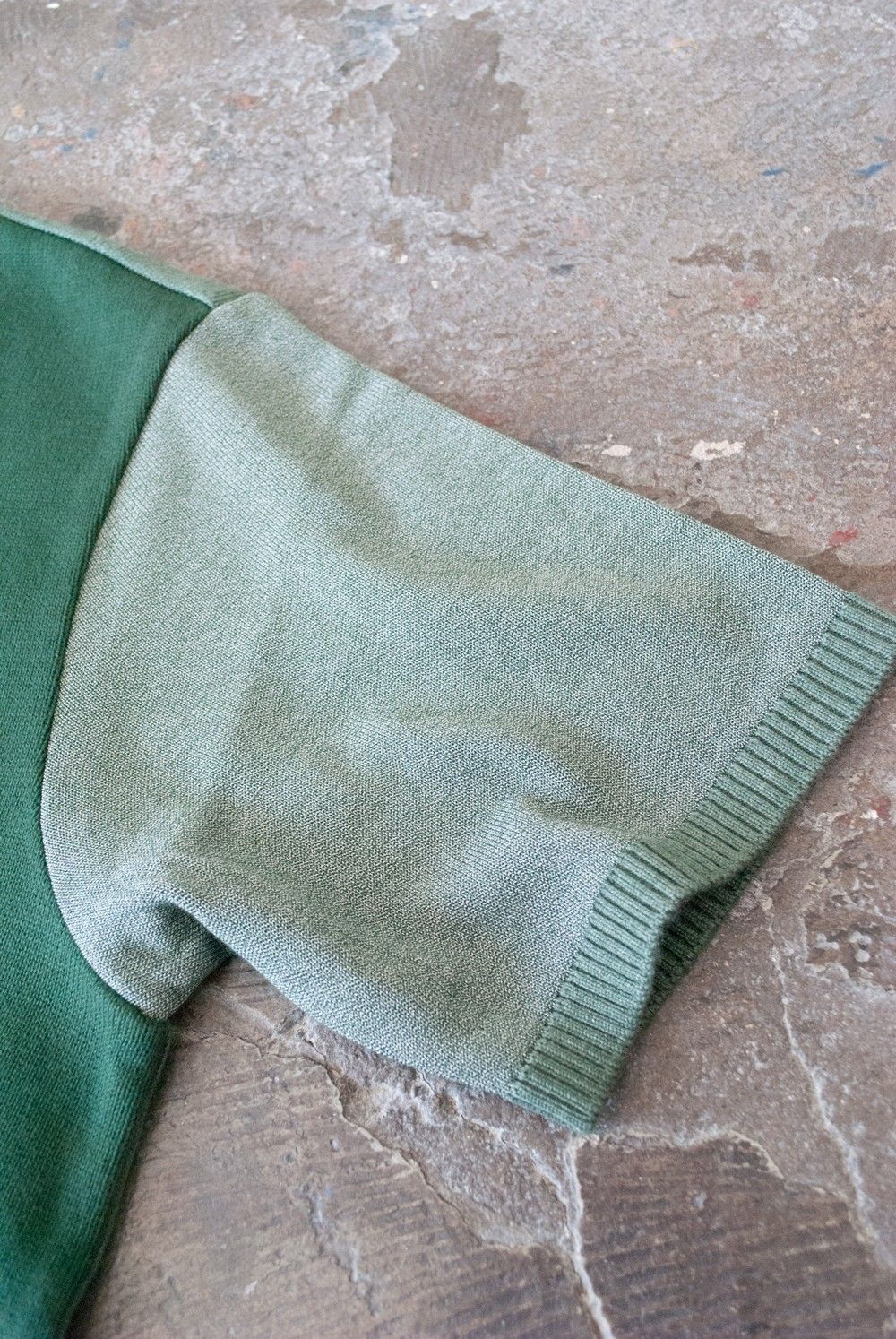【16SS】半袖MIXニット(GREEN)