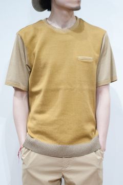 半袖MIXニット(MUSTARD)