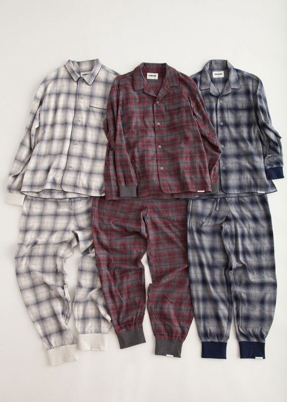 【ラスト1点】"rib me"pajama(NAVY Ombre Check)【セットアップ】【ユニセックス】