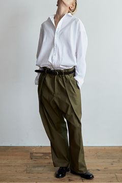 【ラスト1点】Bi Color Double Tuck Pants(KHAKI)【ユニセックス】