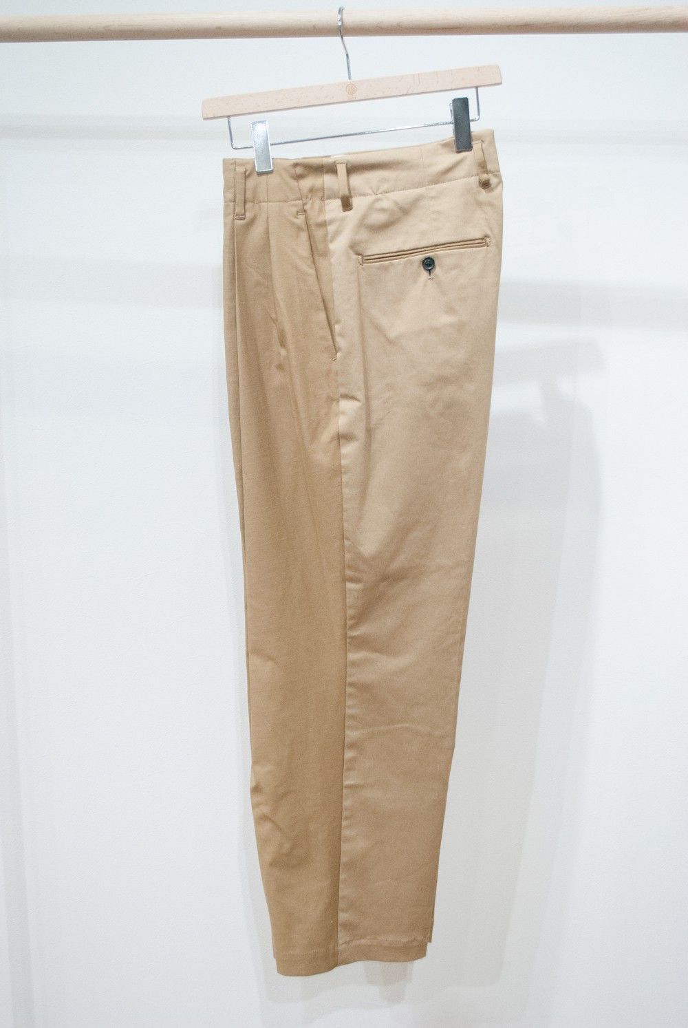 【ラスト1点】Bi Color Double Tuck Pants(BEIGE)【ユニセックス】
