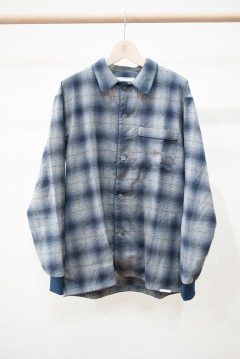 【ラスト1点】"rib me"pajama(NAVY Ombre Check)【セットアップ】【ユニセックス】