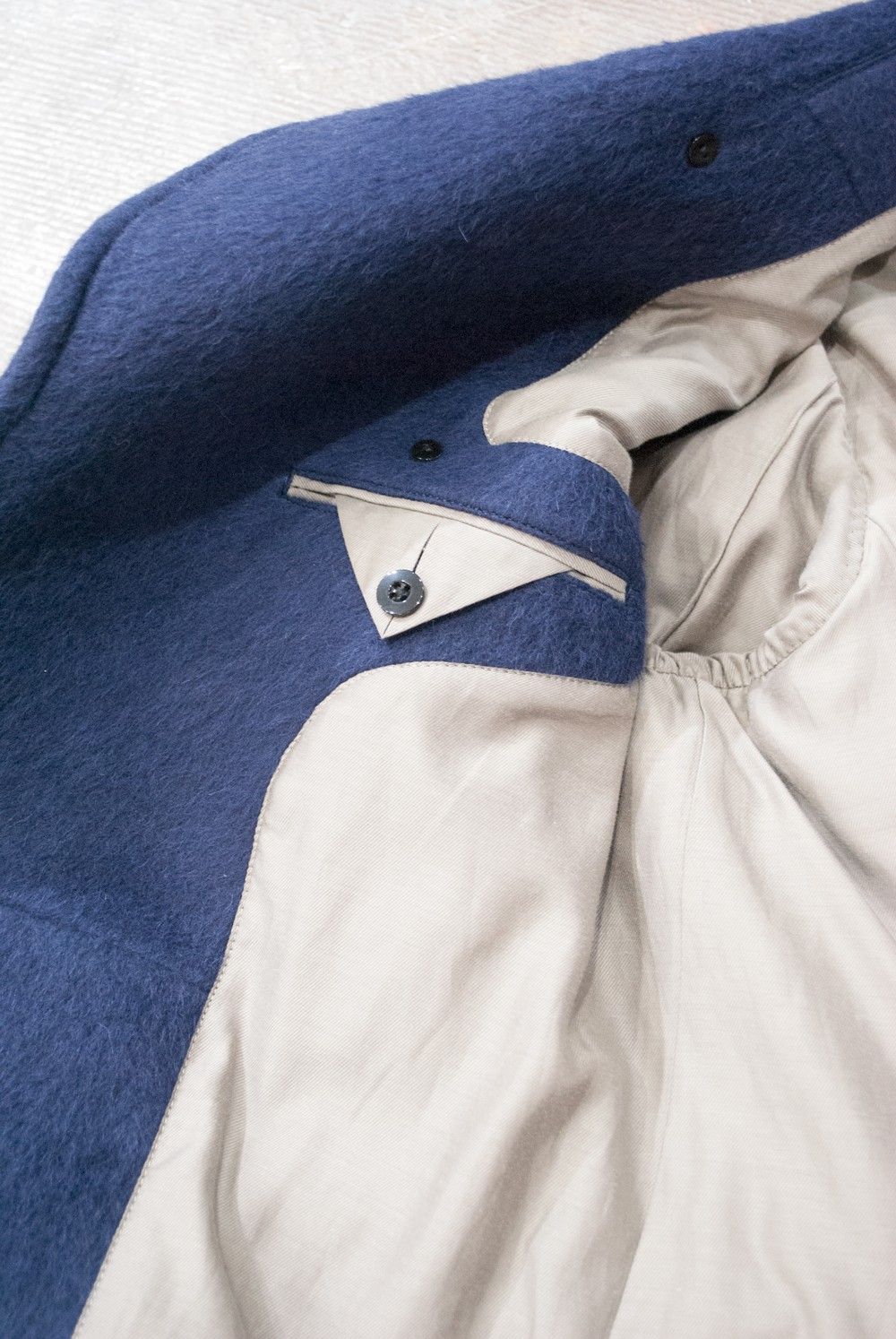 【ラスト1点】【16AW】ALPACA SHAGGY SHAWL COLLAR COAT(NAVY)