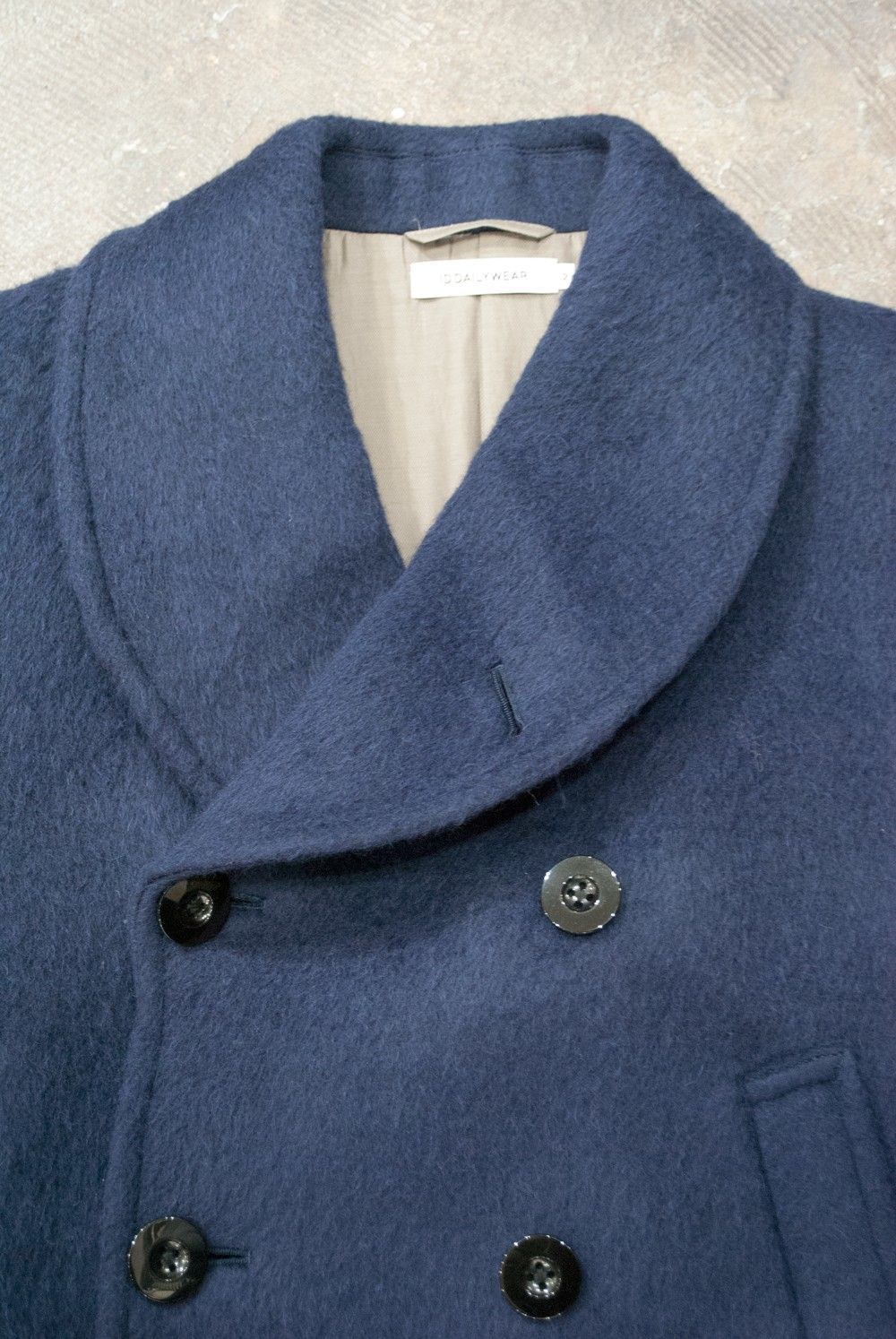 【ラスト1点】【16AW】ALPACA SHAGGY SHAWL COLLAR COAT(NAVY)