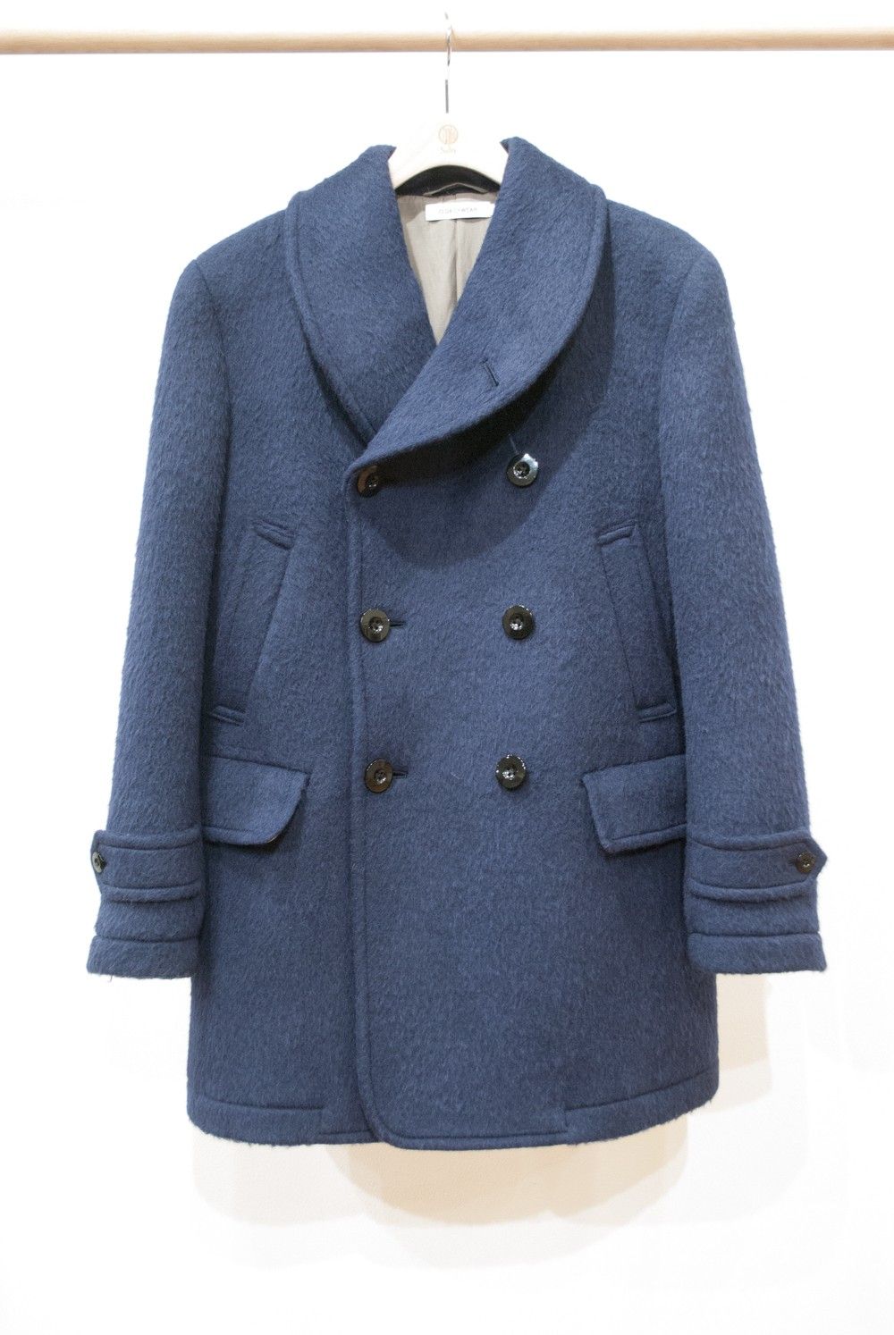 【ラスト1点】【16AW】ALPACA SHAGGY SHAWL COLLAR COAT(NAVY)