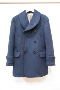 【ラスト1点】【16AW】ALPACA SHAGGY SHAWL COLLAR COAT(NAVY)