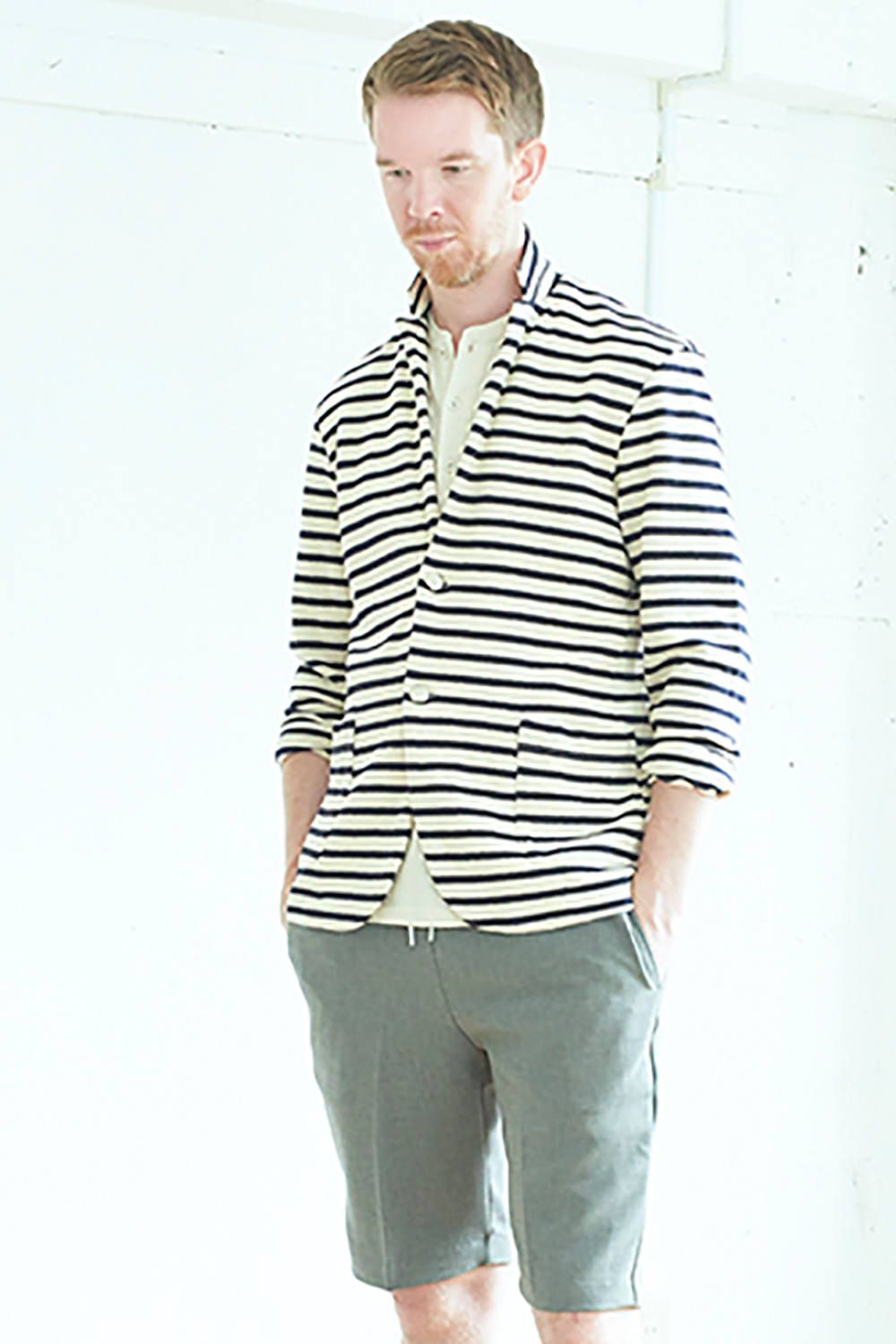 【ラスト1点】Jacket Cardigan(OFF WHITE×BLACK)