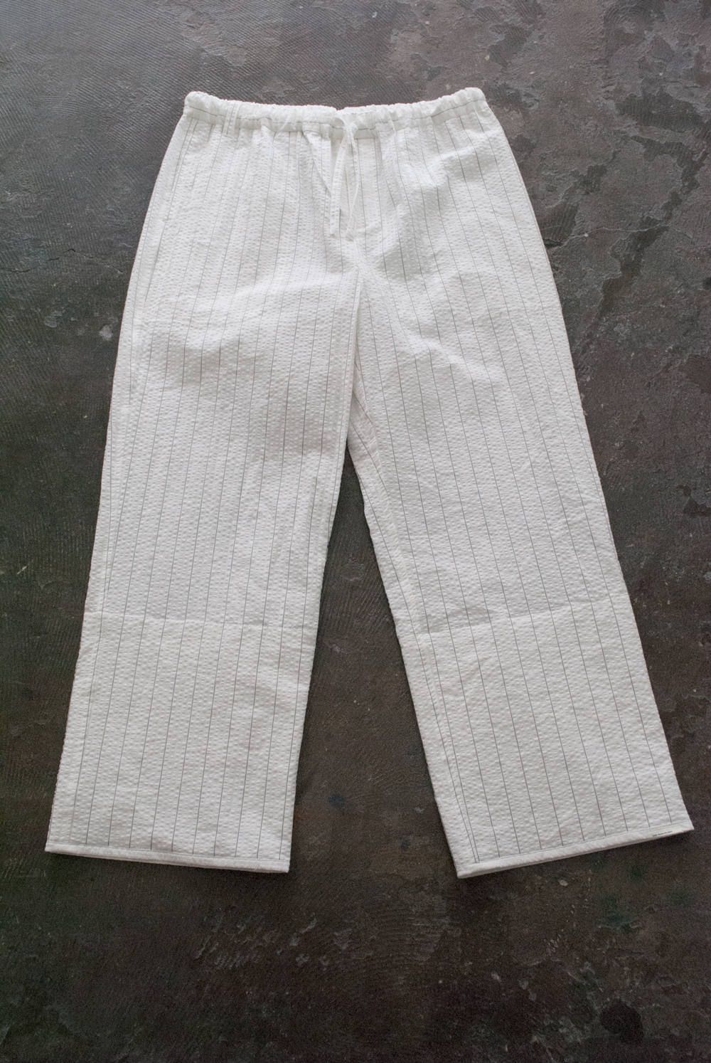 【ラスト1点】"day"pajama seer sucker(WHITE×NAVY)【ユニセックス】【セットアップ】