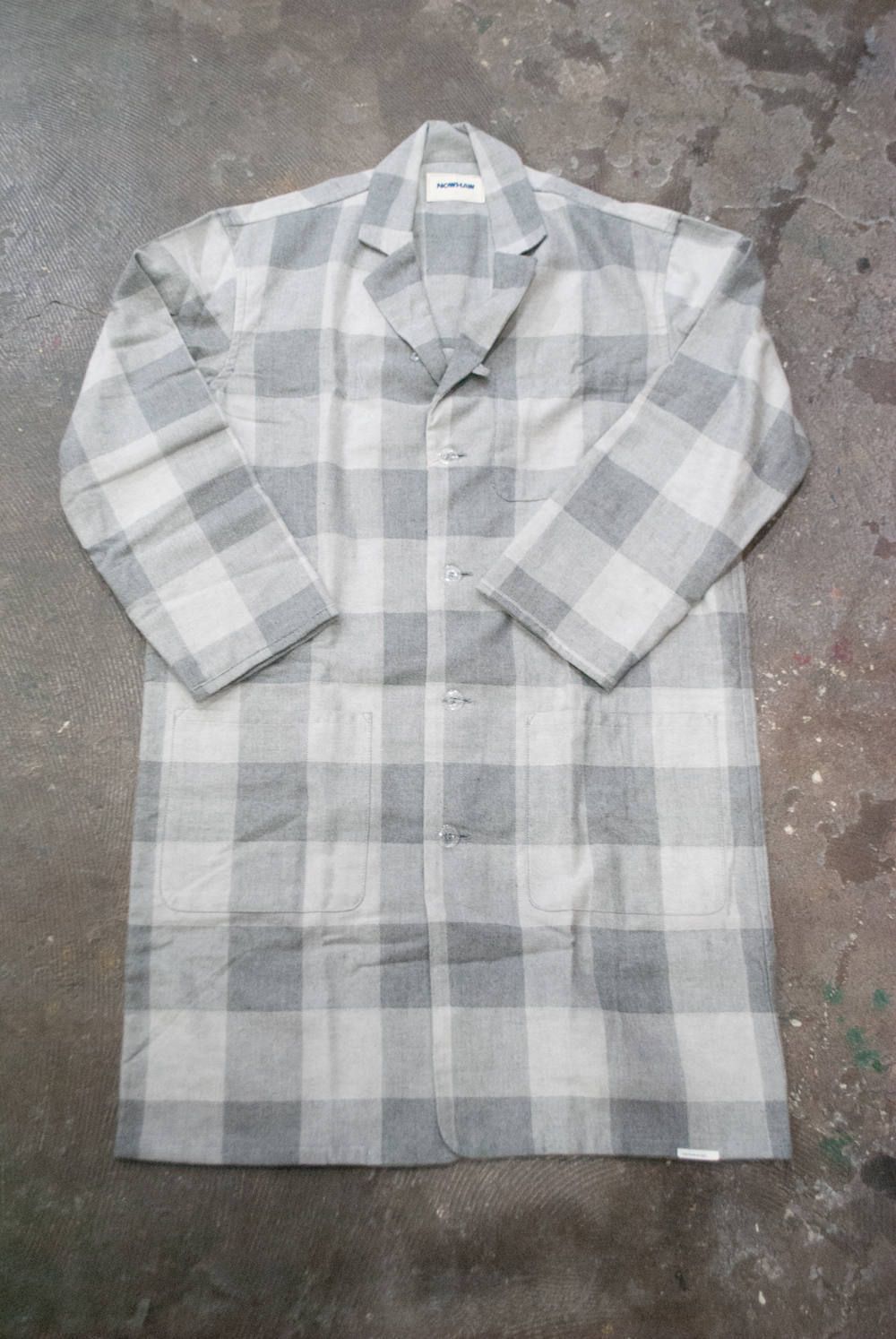 【ラスト1点】"day long"pajama(herringbone block check GRAY)