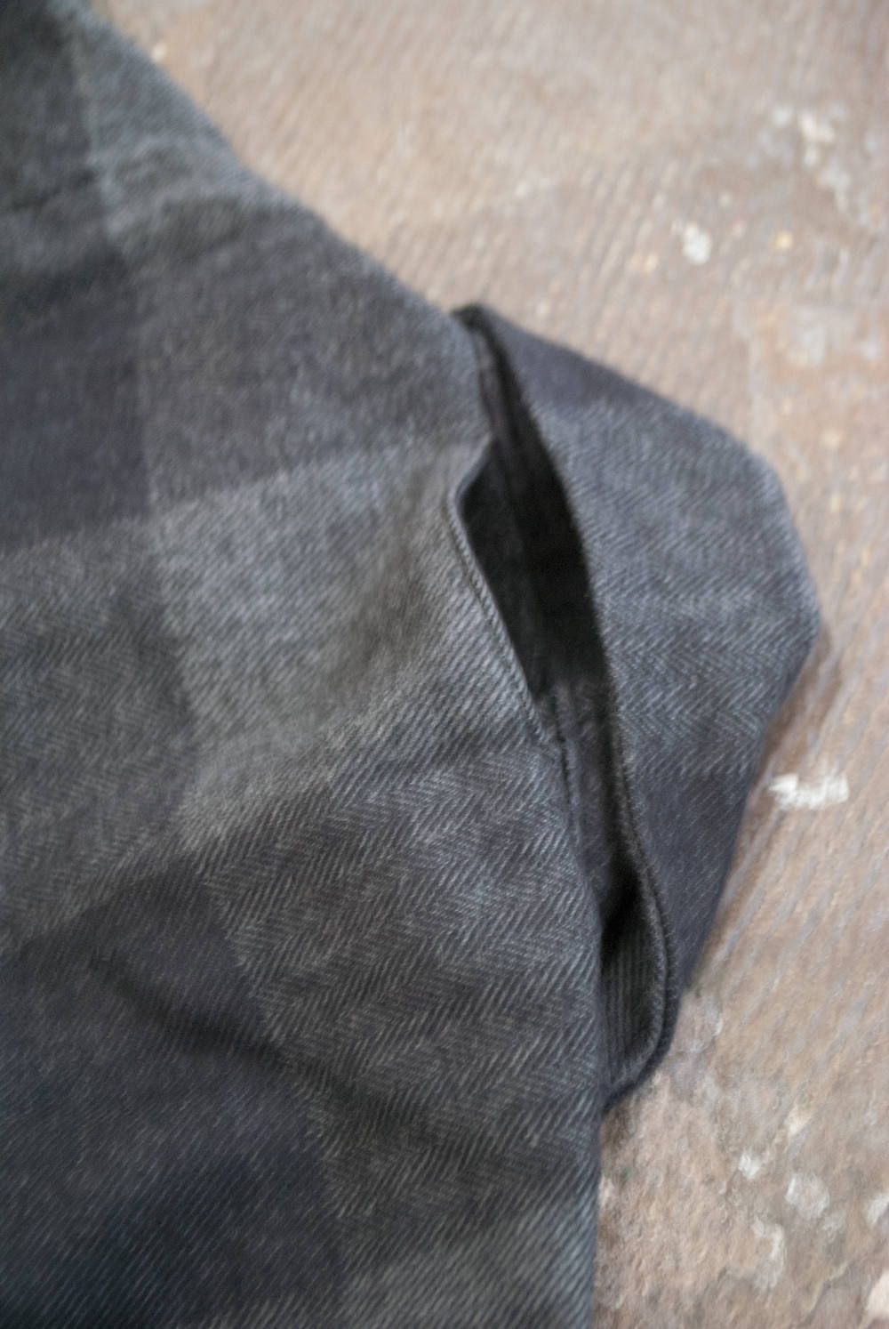 "day long"pajama(herringbone block check BLACK)