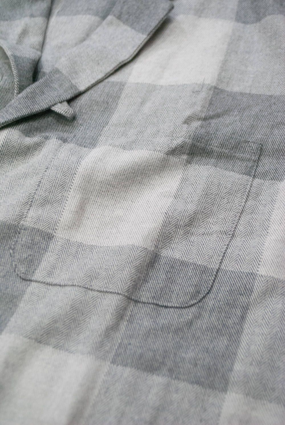 【ラスト1点】"day long"pajama(herringbone block check GRAY)
