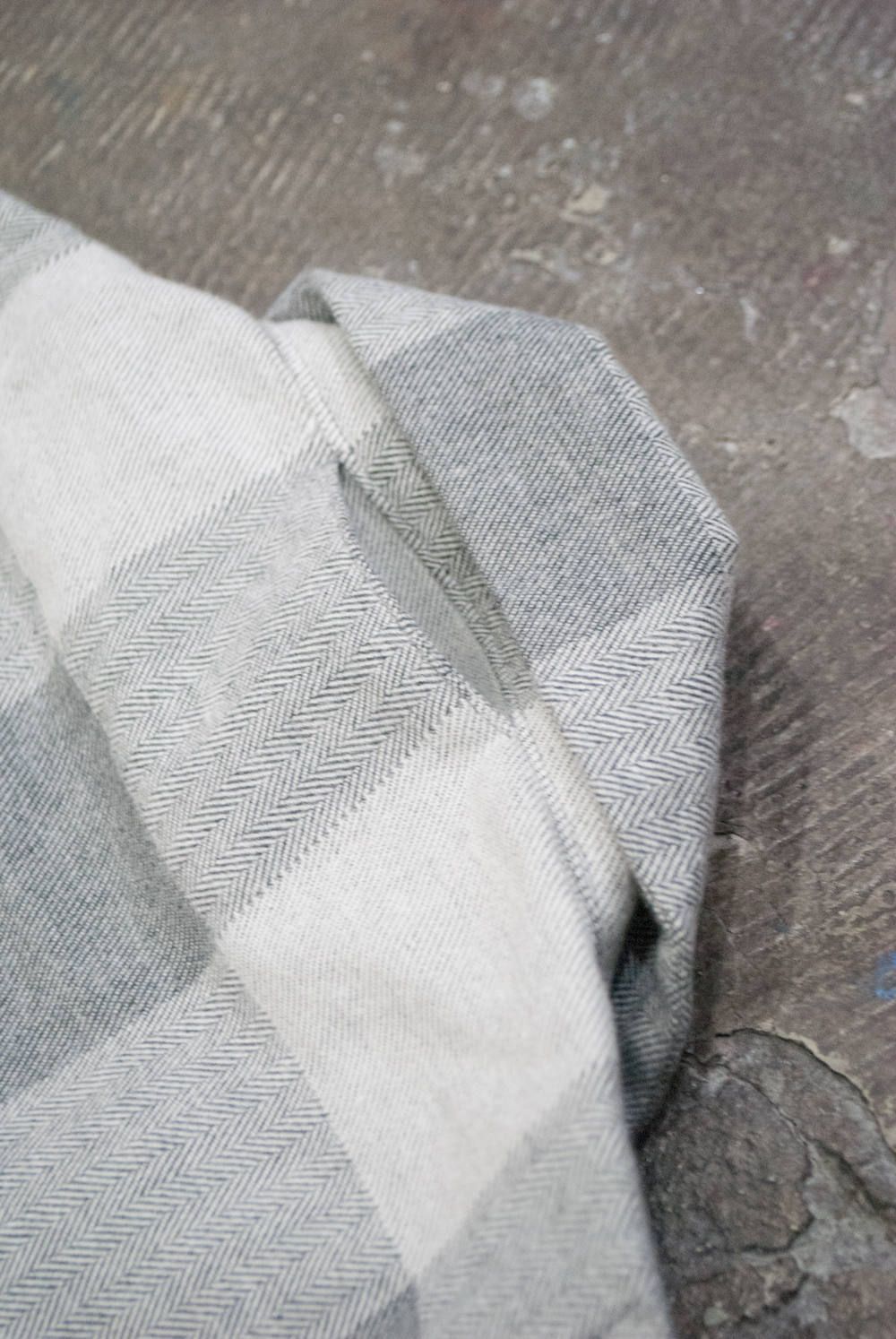 【ラスト1点】"day long"pajama(herringbone block check GRAY)